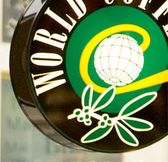 World Coffee Schild